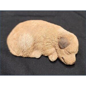 Sandicast Peeper Sleeping Dog Figure Sculpture Textured 1987 S Brue, Vintage